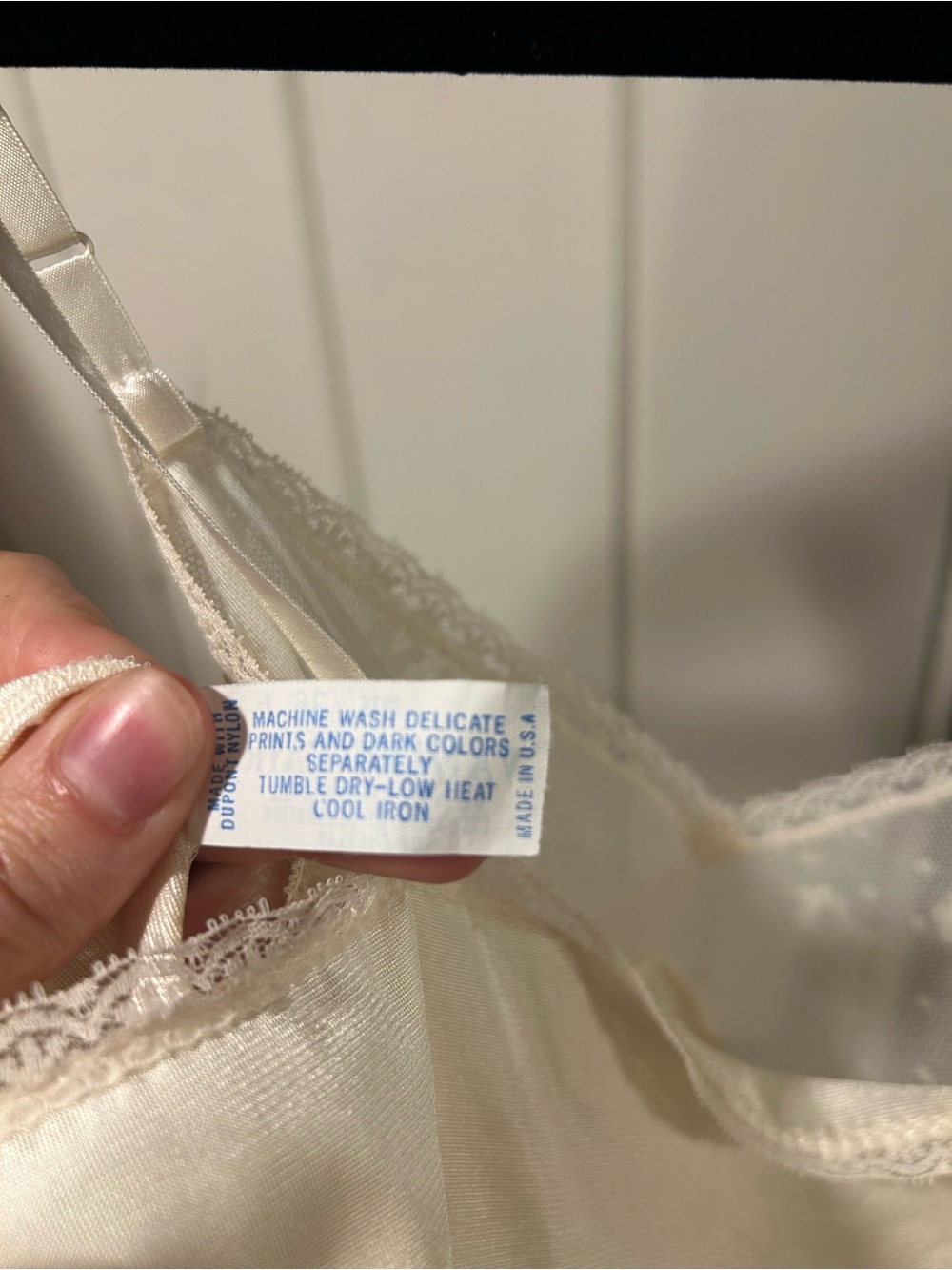 Vintage Romantic Slip Dress with Lace-Trim - L - Picture 6 of 7